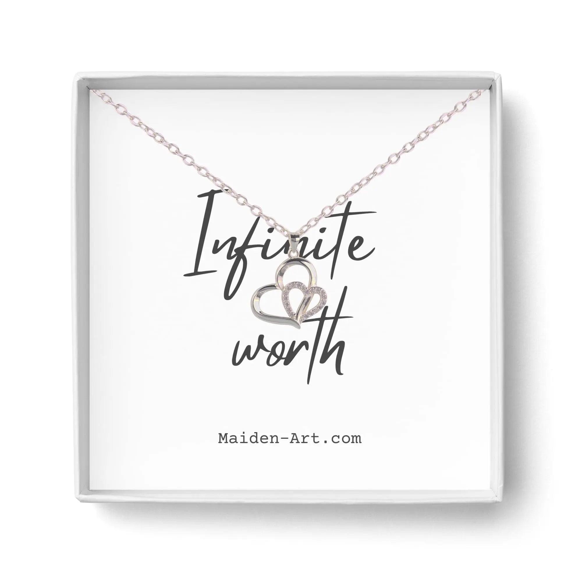 Eternity Necklace Love Heart Pave Necklace